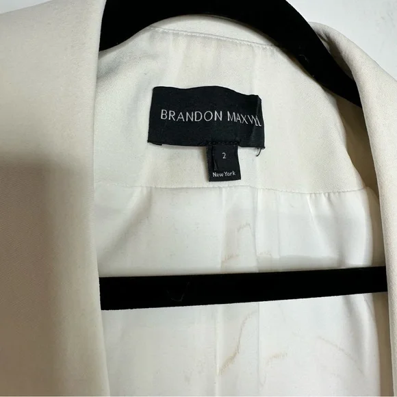 Brandon Maxwell Layered Lapel Suiting Jacket in Ivory - Picture 6 of 14